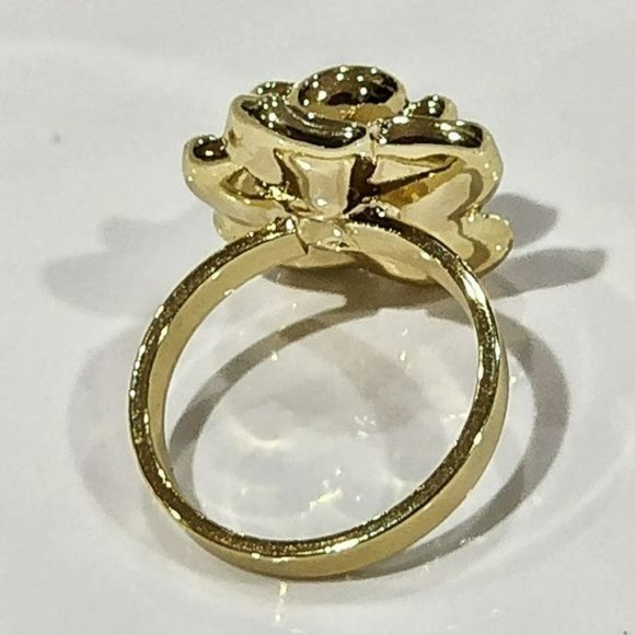 Vintage Style‎ 14K Gold Plated Canellia Flower Cuff Pinkie Ring - Picture 10 of 12